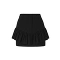 Black skirt with ruffled bottom on a white background