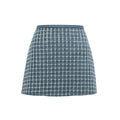 Blue checkered skirt on a white background