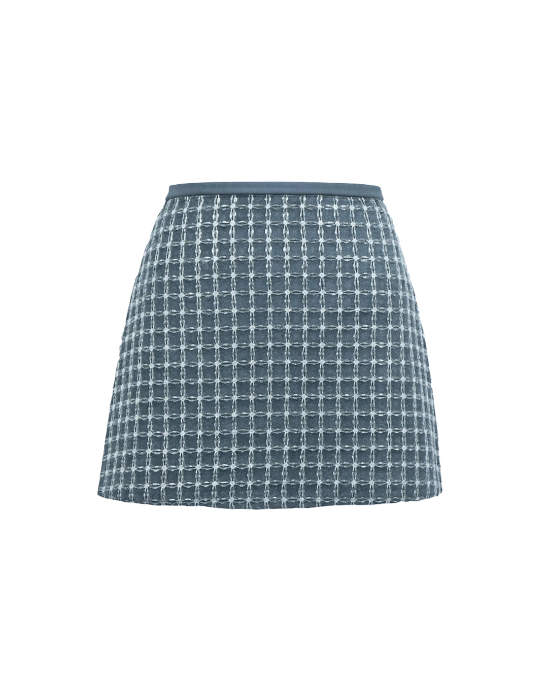Blue checkered skirt on a white background
