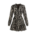 Black and white patterned dress on a white background
