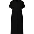 Black dress with short sleeves on a white background