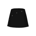 Black skirt with button details on a white background