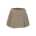 Khaki skirt with a belt on a white background