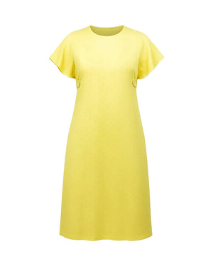 Yellow dress on a white background