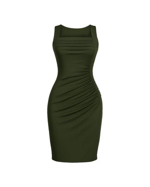 Green dress on a white background