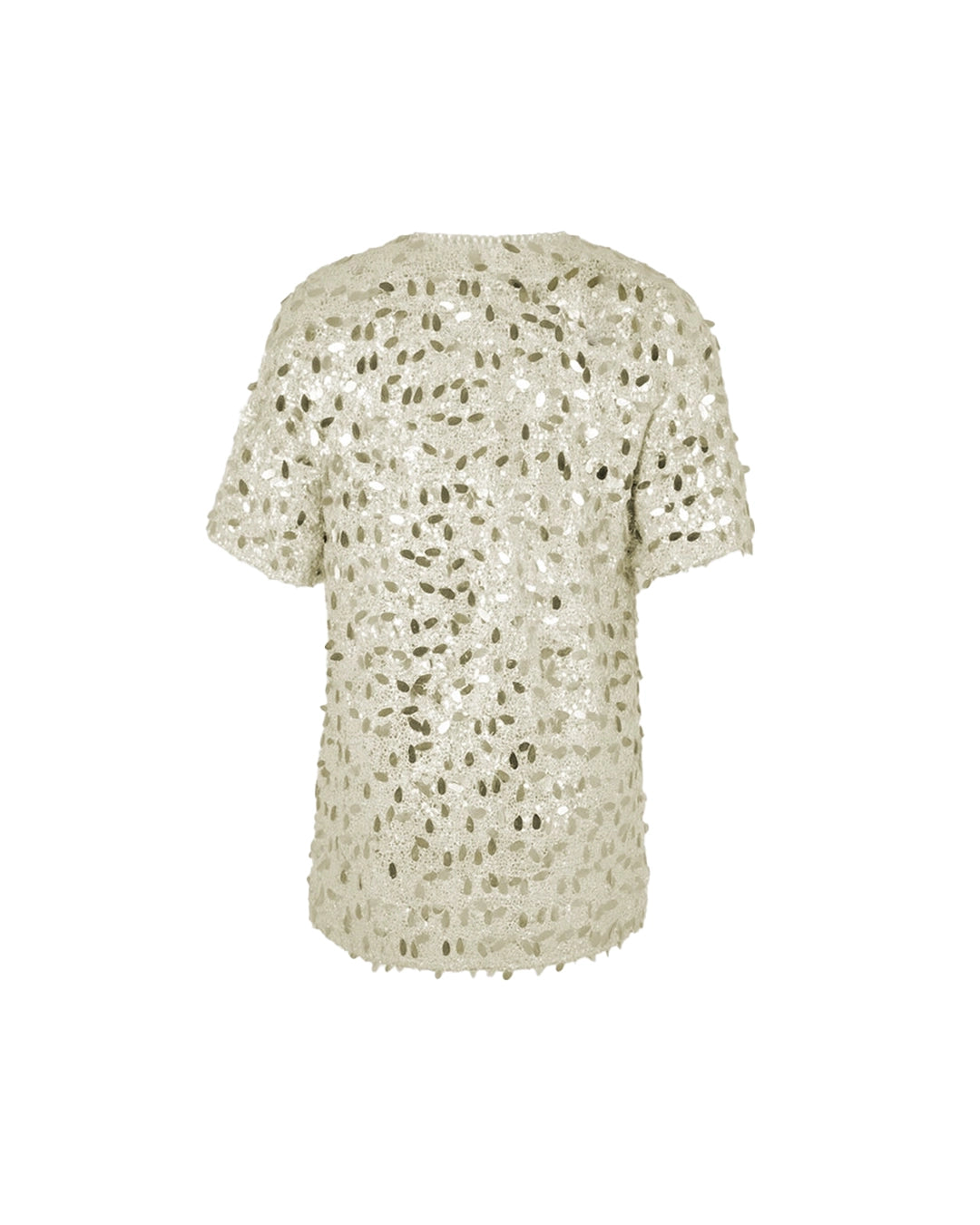 Beige sequin top on a white background