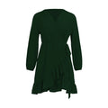 Green dress with long sleeves on a white background