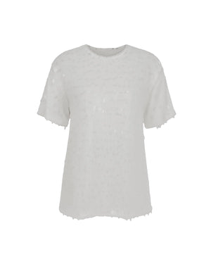 White t-shirt on a white background
