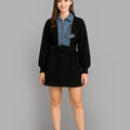 Black denim dress