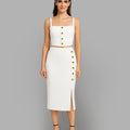 Buttoned Ribbed Co-Ord Set