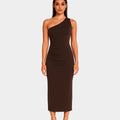 One Shoulder Bodycon Ruched Dress 