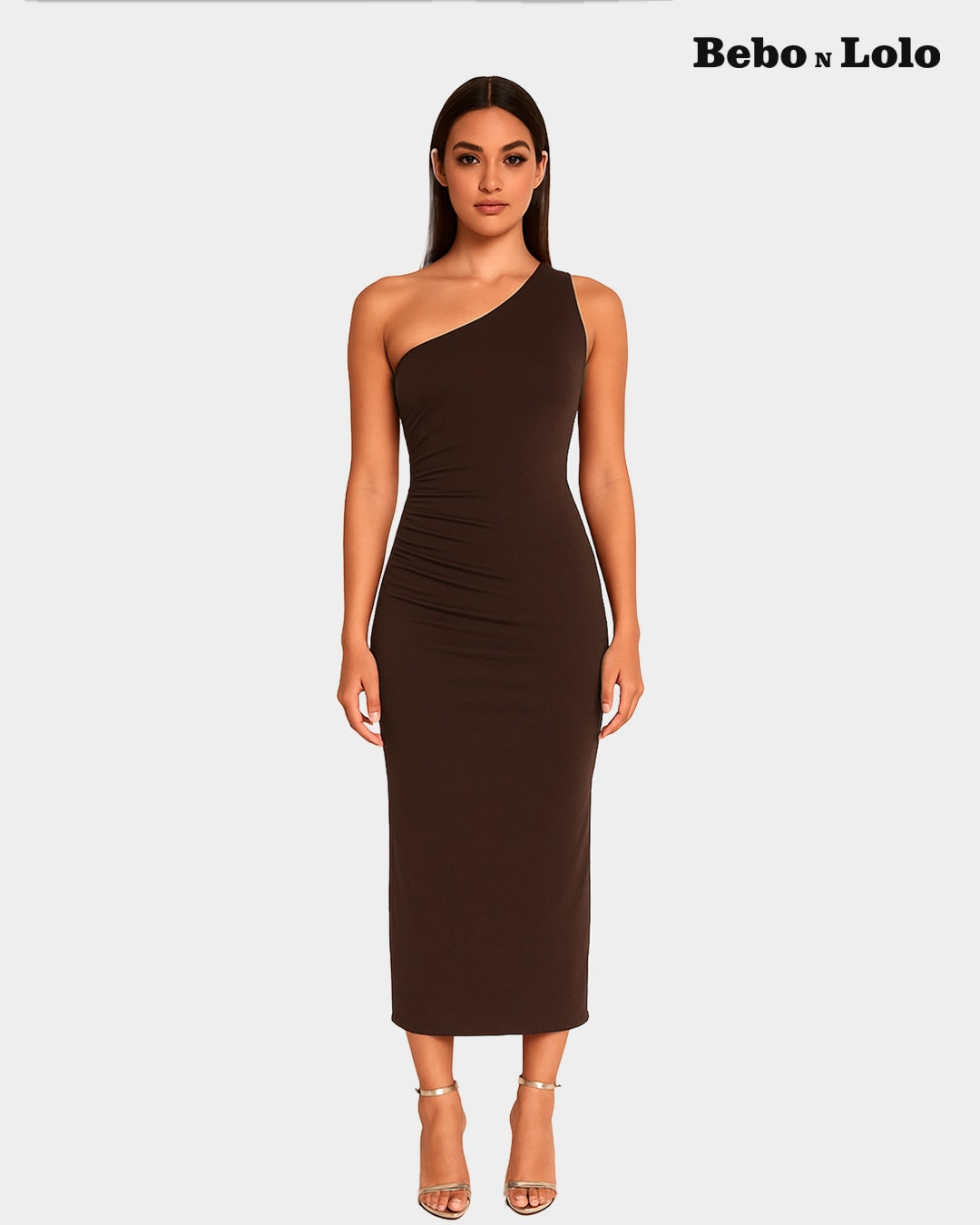 One Shoulder Bodycon Ruched Dress 