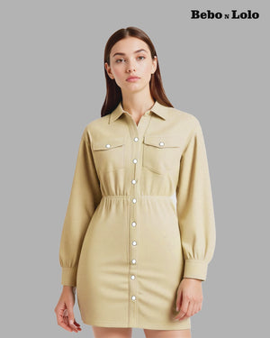 Shirt Style Mini Dress - bebonlolo