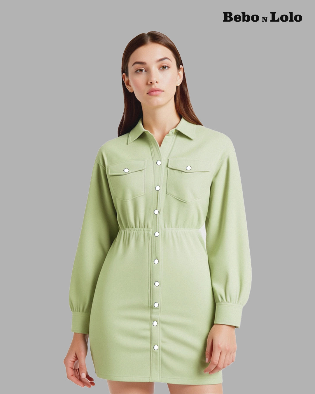Shirt Style Mini Dress - bebonlolo