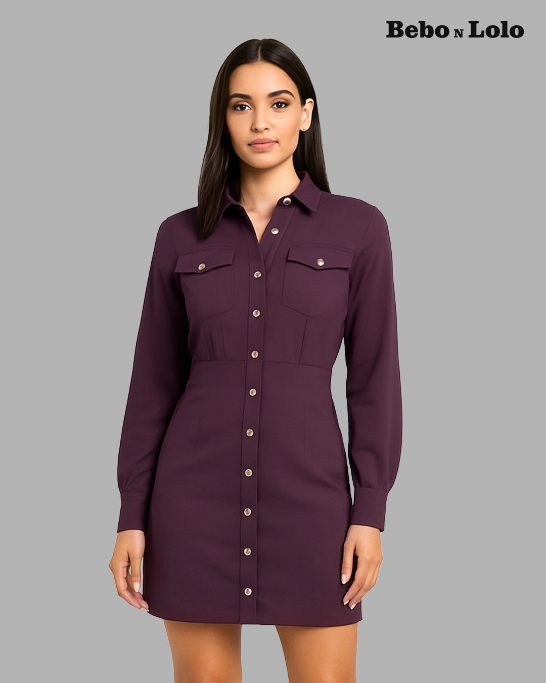 Shirt Style Mini Dress - bebonlolo