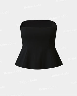 Sculpt Strapless Peplum Top - bebonlolo