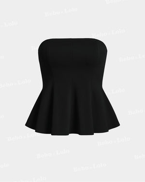 Sculpt Strapless Peplum Top - bebonlolo