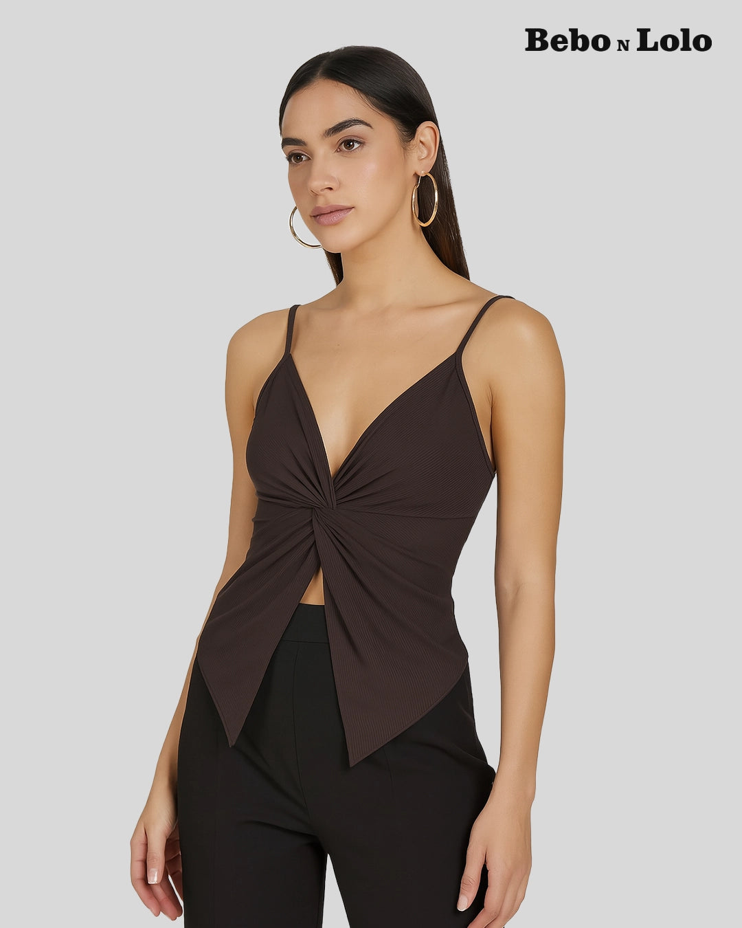 Twist Front Crisscross Sleeveless Top