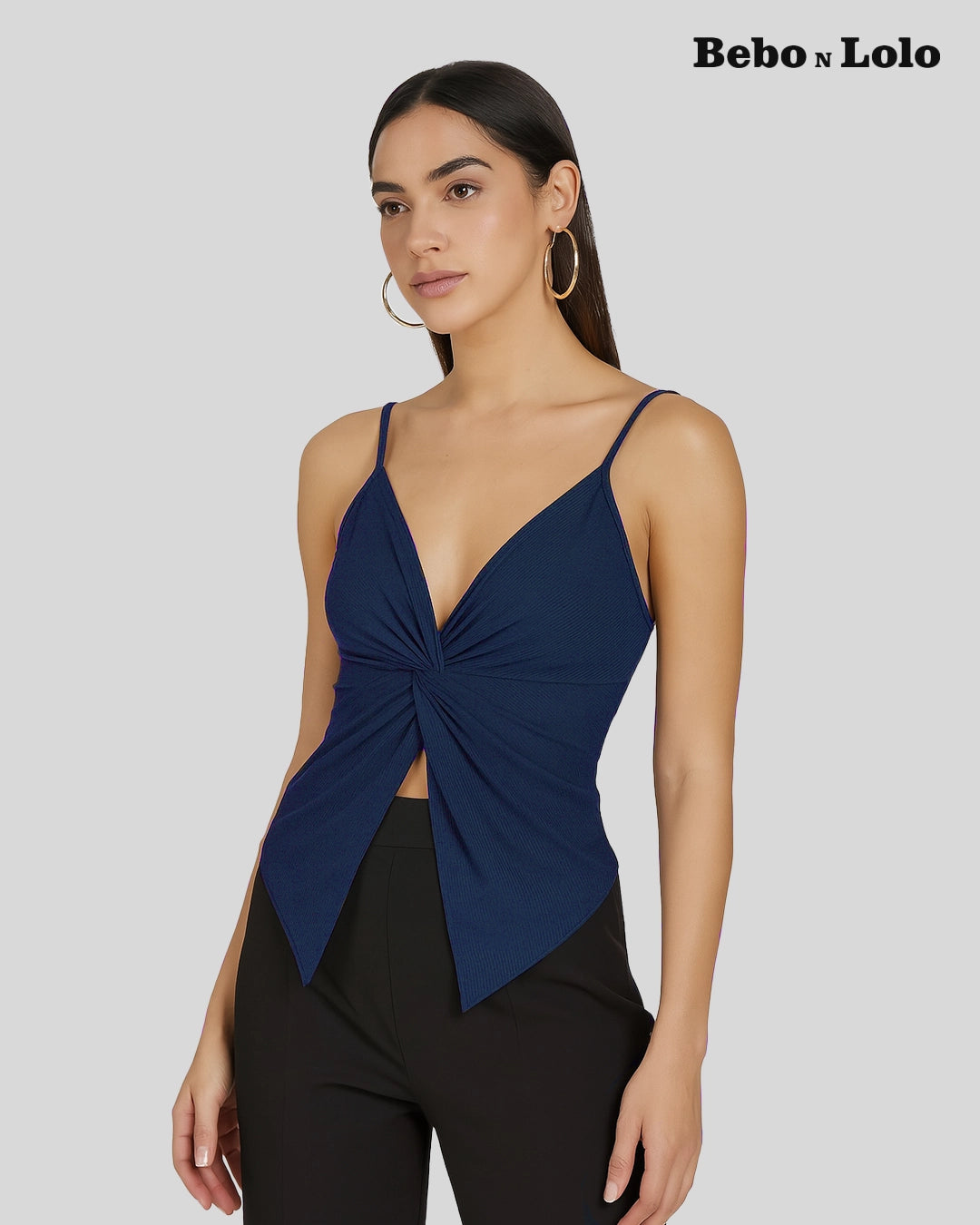 Twist Front Crisscross Sleeveless Top
