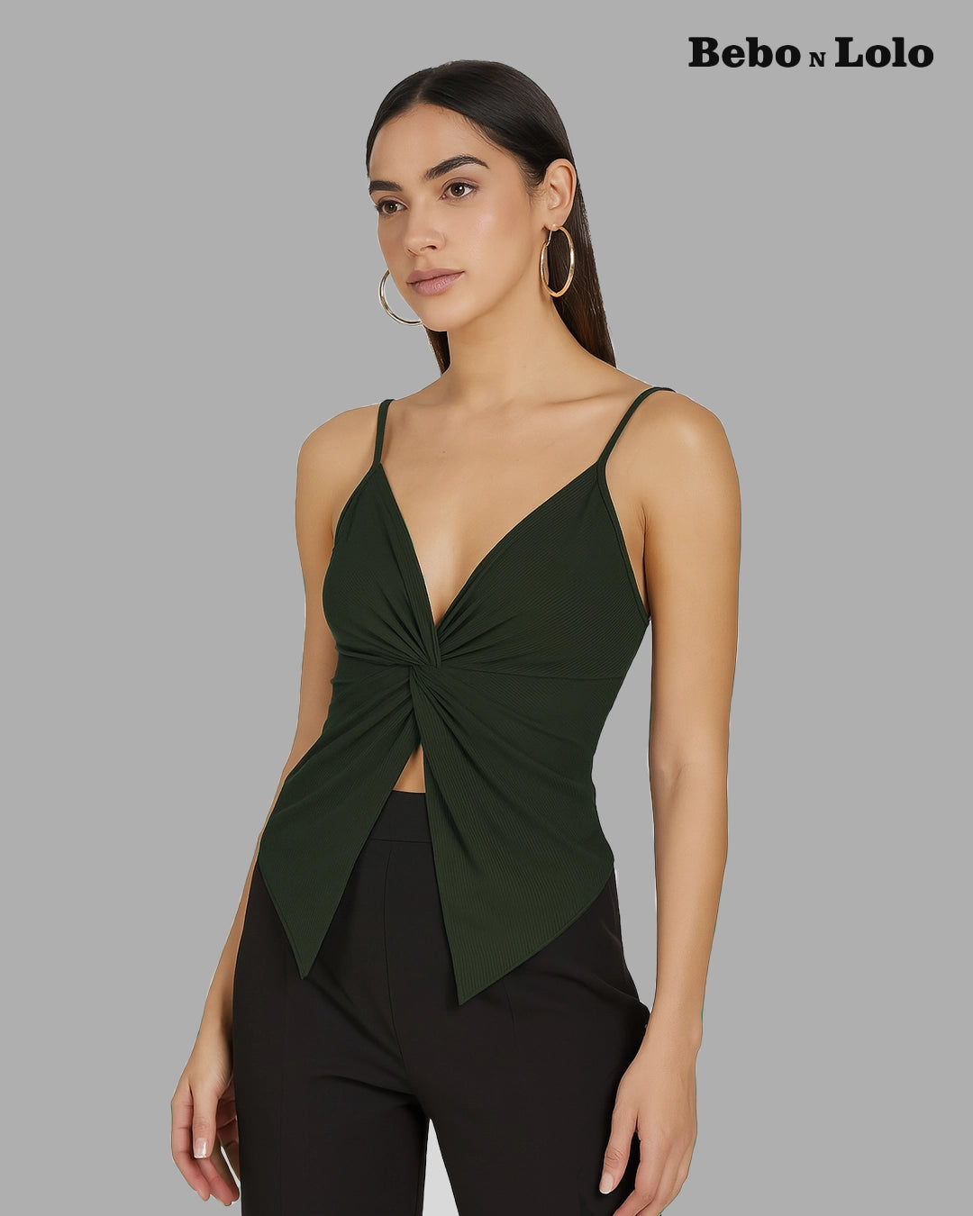 Twist Front Crisscross Sleeveless Top