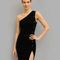 One Shoulder Asymmetric Mini Dress