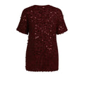 Maroon sequin dress on a white background