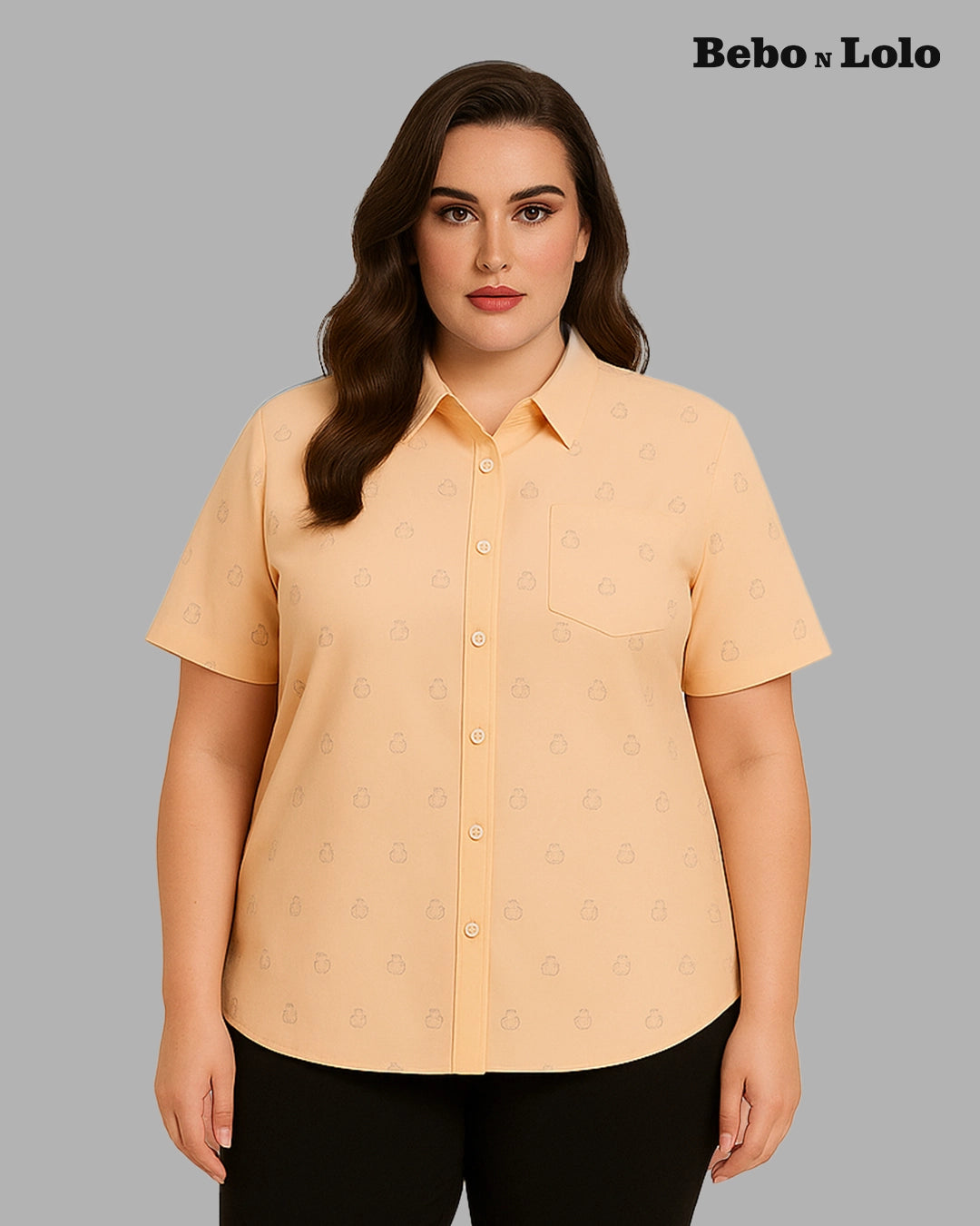 Embroidered Plus Size Shirt with letter "a" design