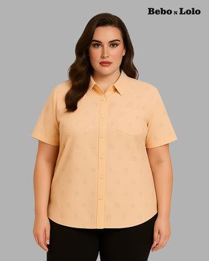 Embroidered Plus Size Shirt with letter "a" design