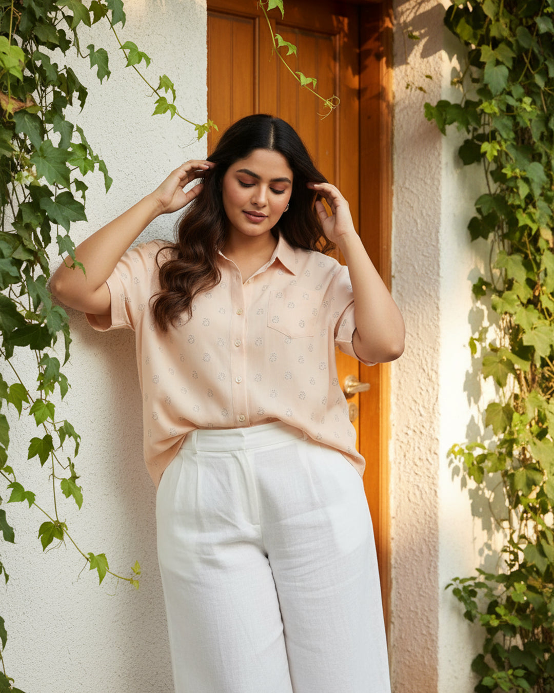 Plus Size Shirt with letter "a" design