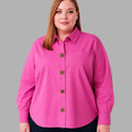 Lettered Button Plus Size Shirt