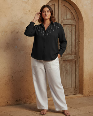 Heavy Crystal Studded Shirt
