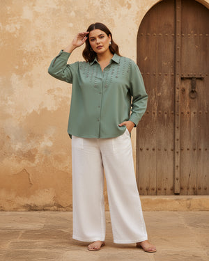 Heavy Crystal Studded Shirt
