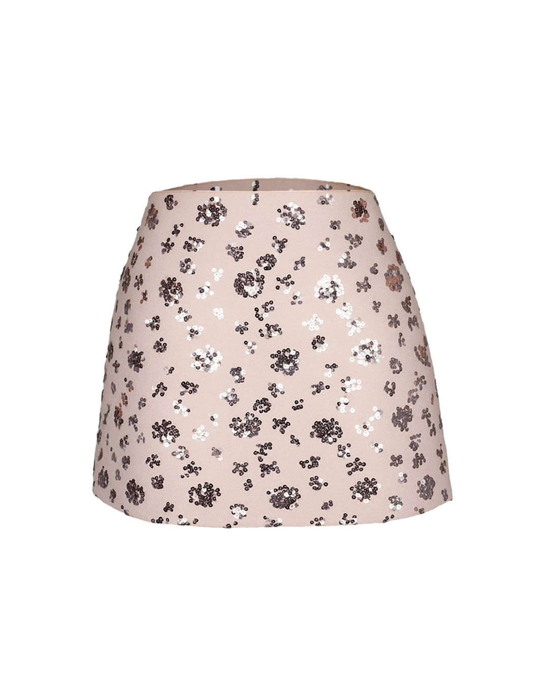 Floral sequin skirt on a white background