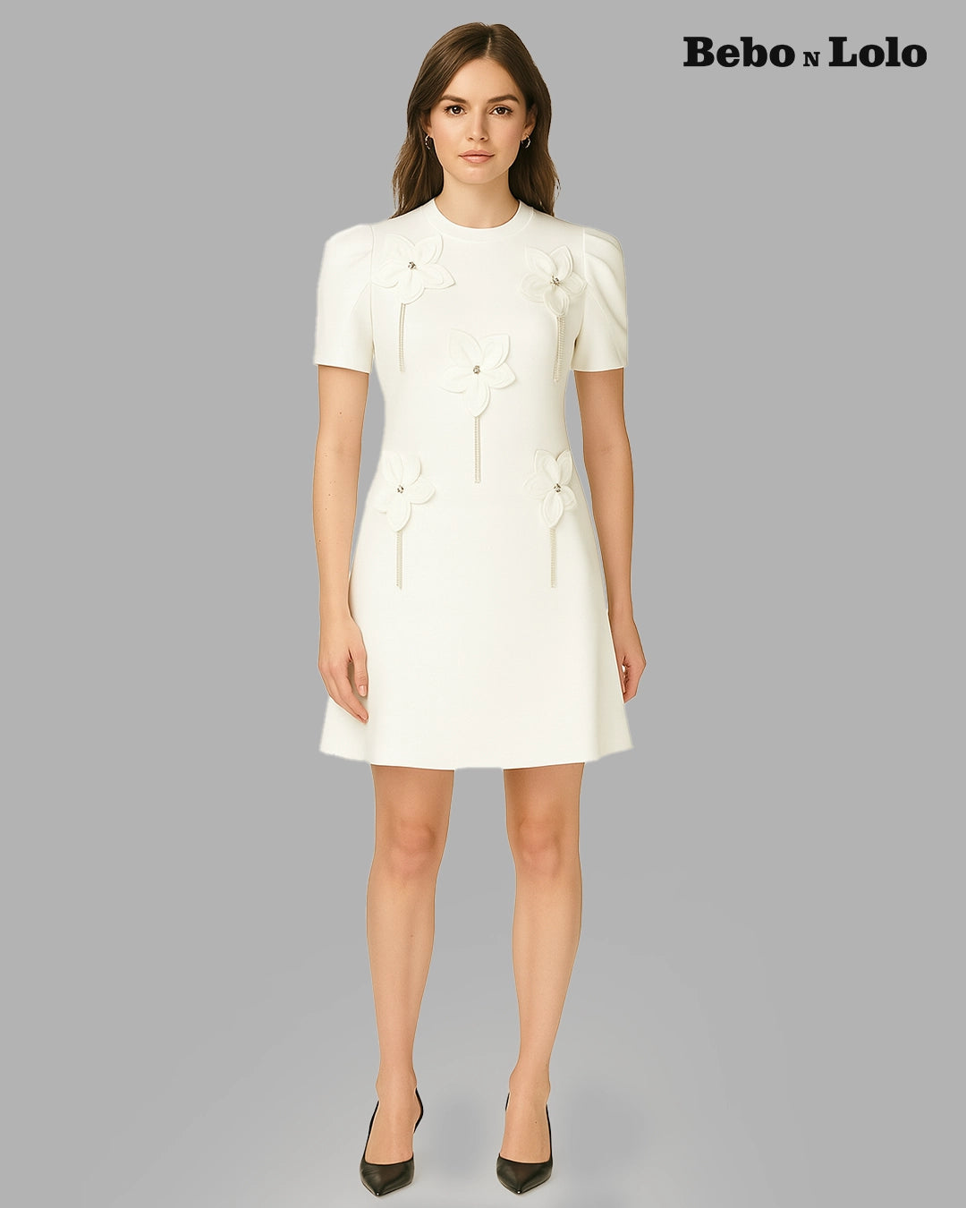 Mini Dress With  Flower Chain Design