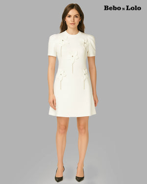 Mini Dress With  Flower Chain Design