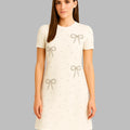 Mini Dress with Stud & Bow - bebonlolo
