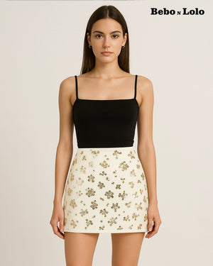 Cocktail Sequin Embellished Mini Skirt