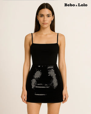 Sheer sequin skirt