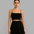 High waist pleated short skirt