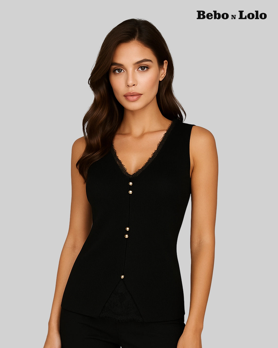 Luxe Pearl Button laced waistcoat