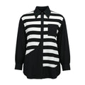 Black and white striped shirt on a white background