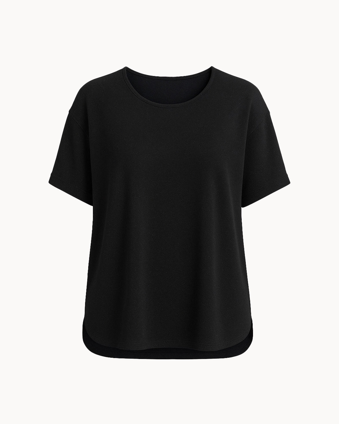 Black t-shirt on a white background
