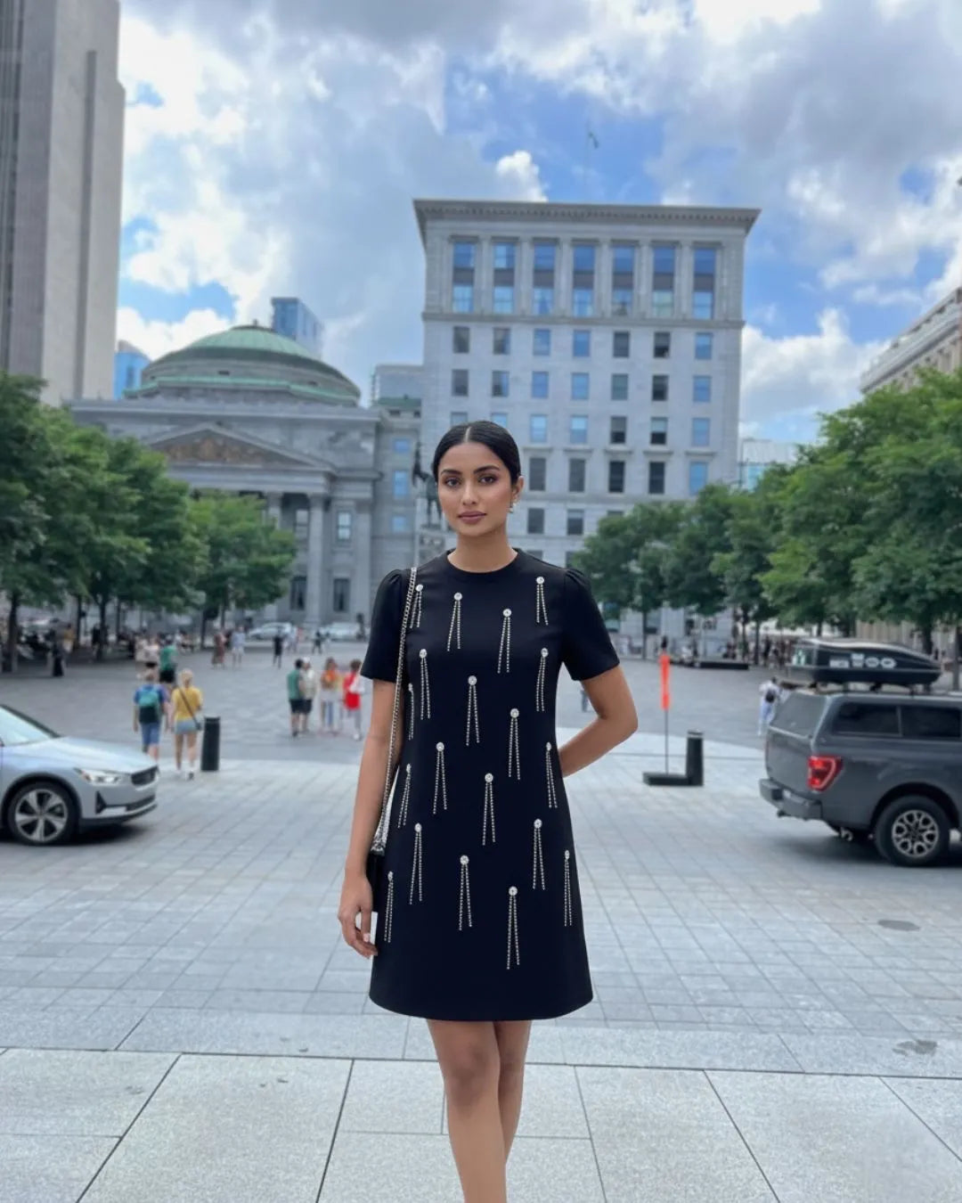 Embellished Mini Dress