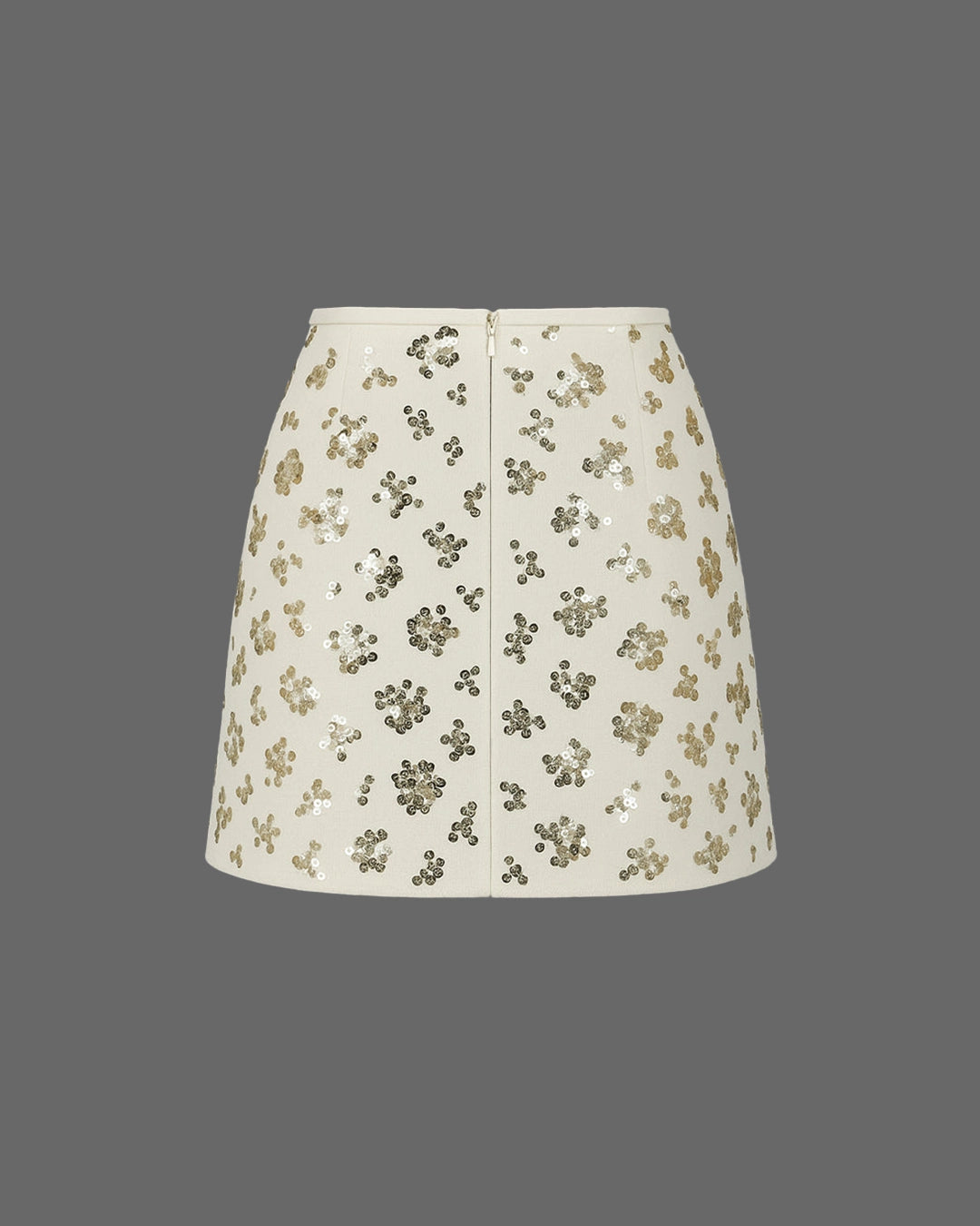 Floral patterned skirt on a gray background