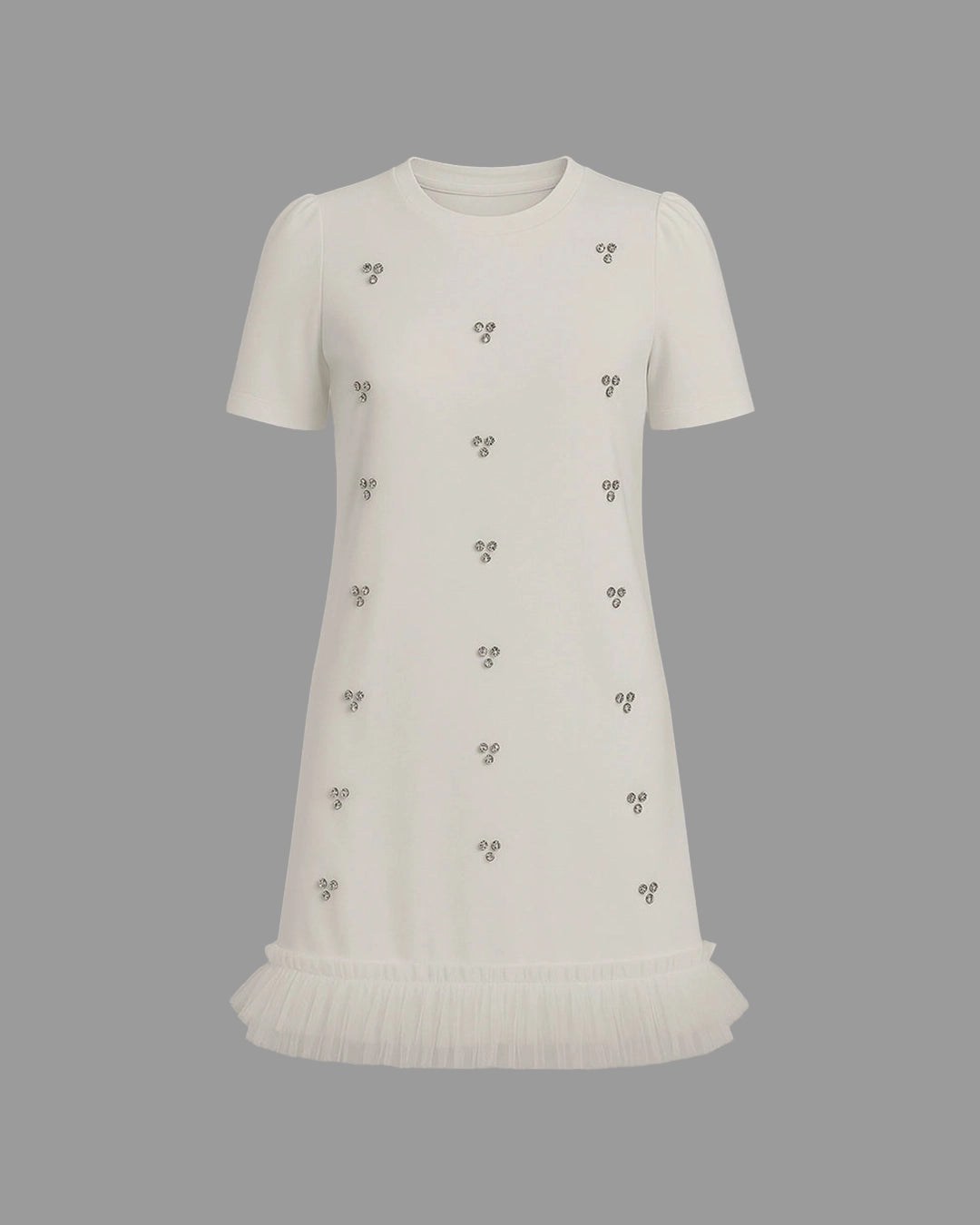 Mini Dress with Crystal Studs