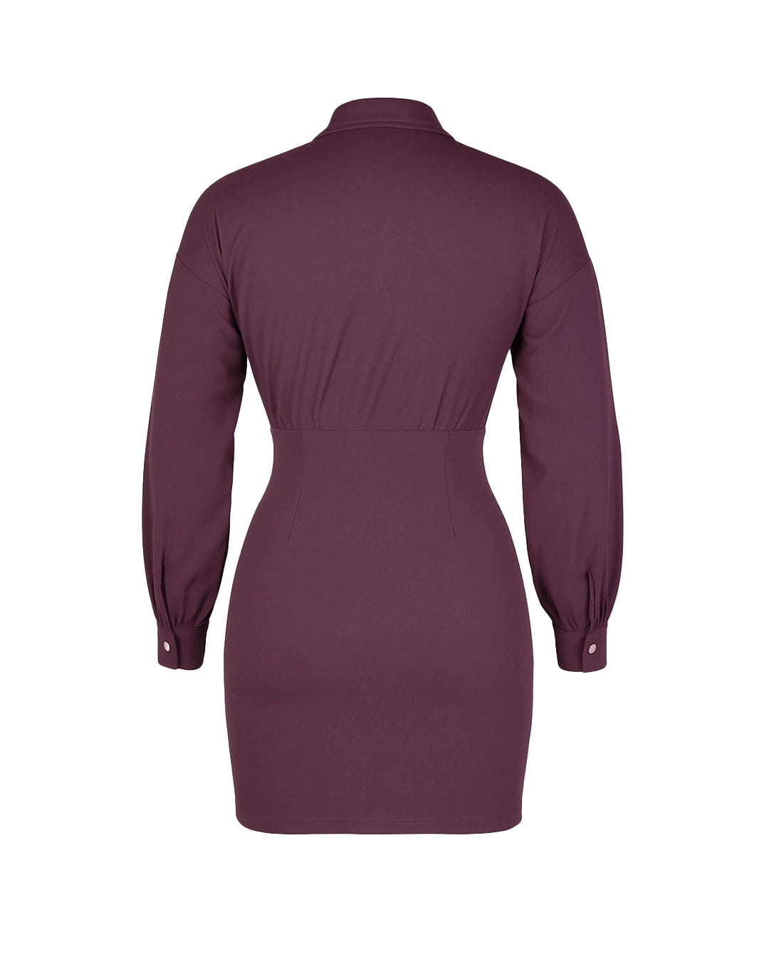 Purple dress with long sleeves on a white background