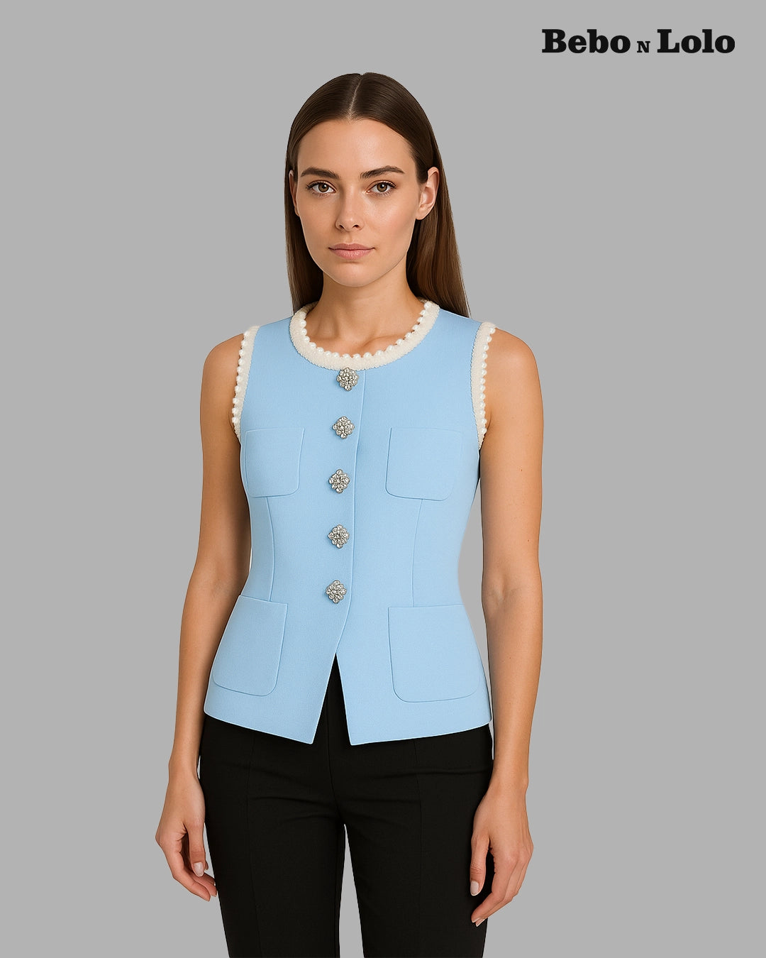 Waistcoat with Big Fancy Buttons-front view