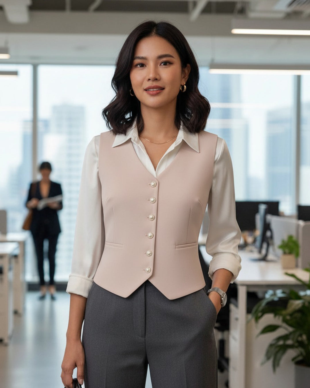 Waistcoat with Bold Button