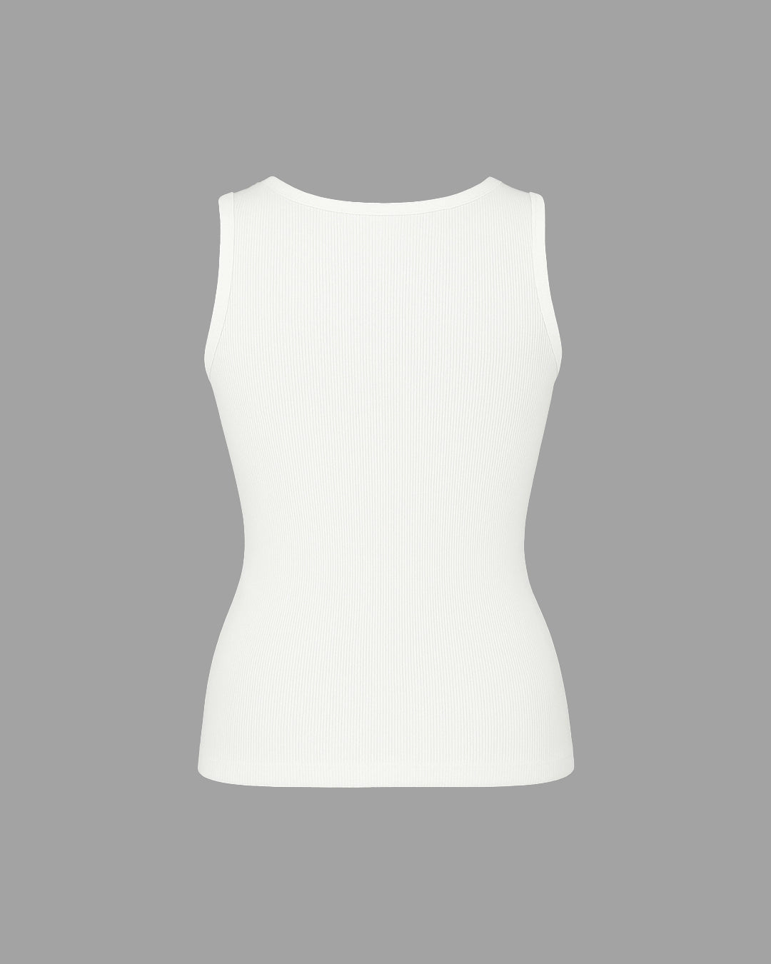 White sleeveless top on a gray background