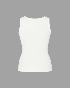 White sleeveless top on a gray background